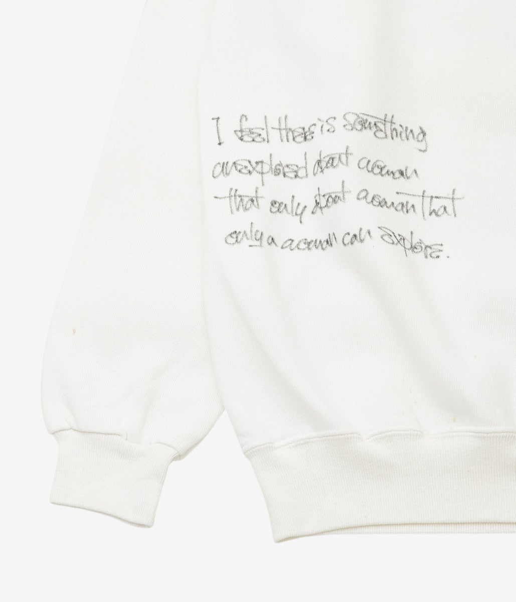 SWELL VINTAGE × MAIDENS SHOP WOMEN ''80-90's SWEAT SHIRT W/TAGGING | 1'' (WHITE)