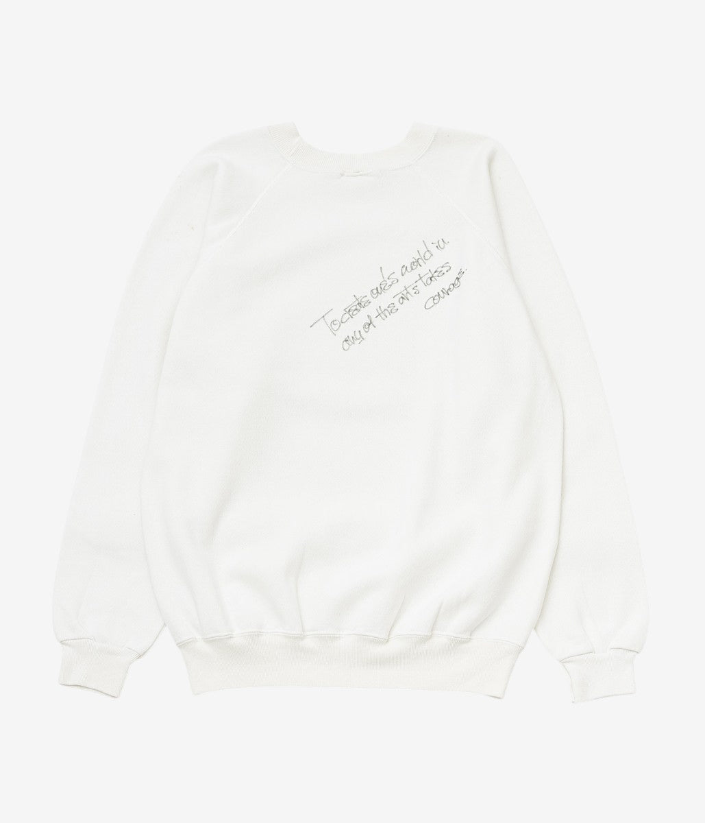 SWELL VINTAGE × MAIDENS SHOP WOMEN ''80-90's SWEAT SHIRT W/TAGGING | 1'' (WHITE)
