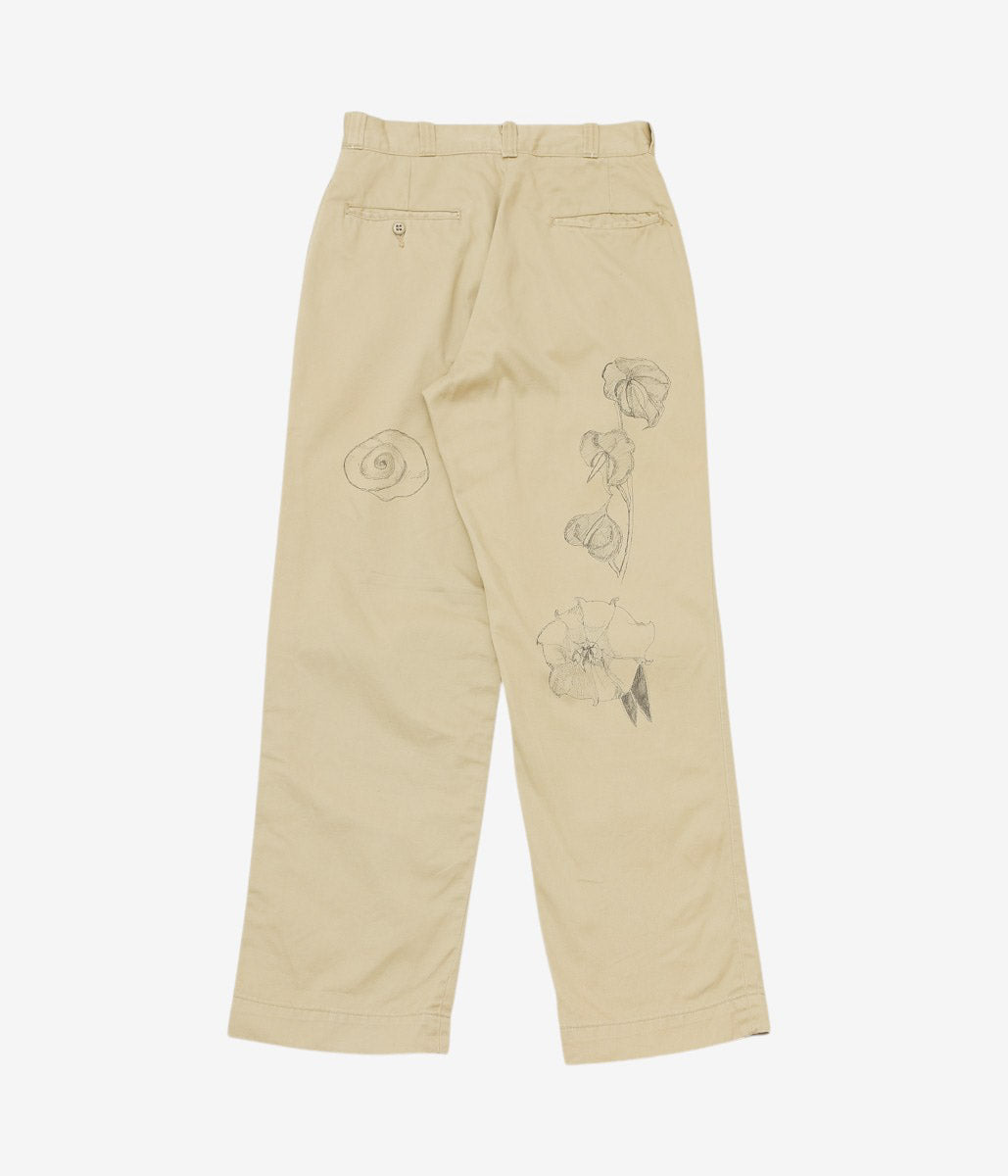 SWELL VINTAGE × MAIDENS SHOP WOMEN ''80'S US ARMY CHINO PANTS W/TAGGING'' (BEIGE)