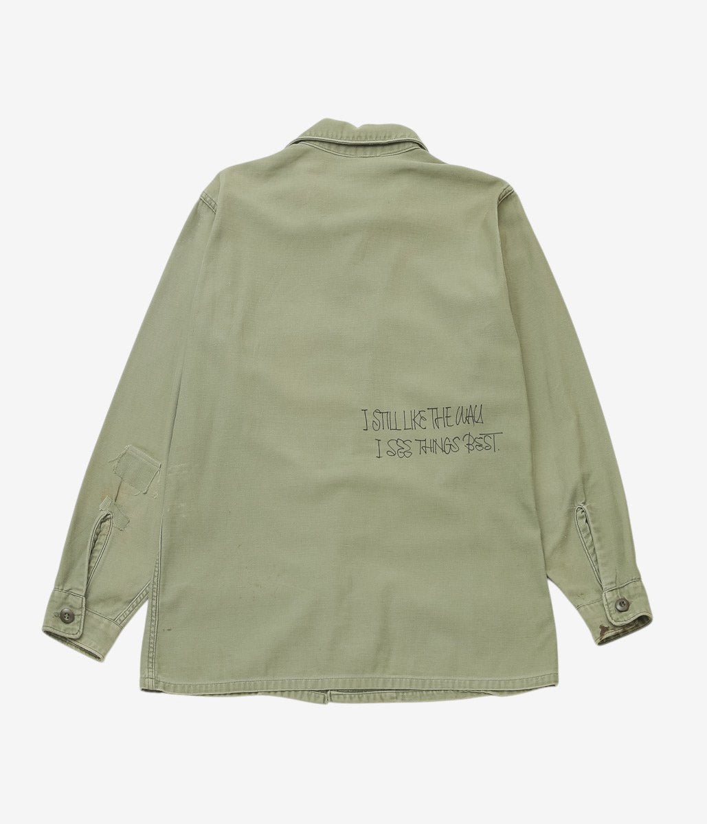 SWELL VINTAGE × MAIDENS SHOP WOMEN ''MILITARY SHIRT W/TAGGING | 1'' (GREEN)