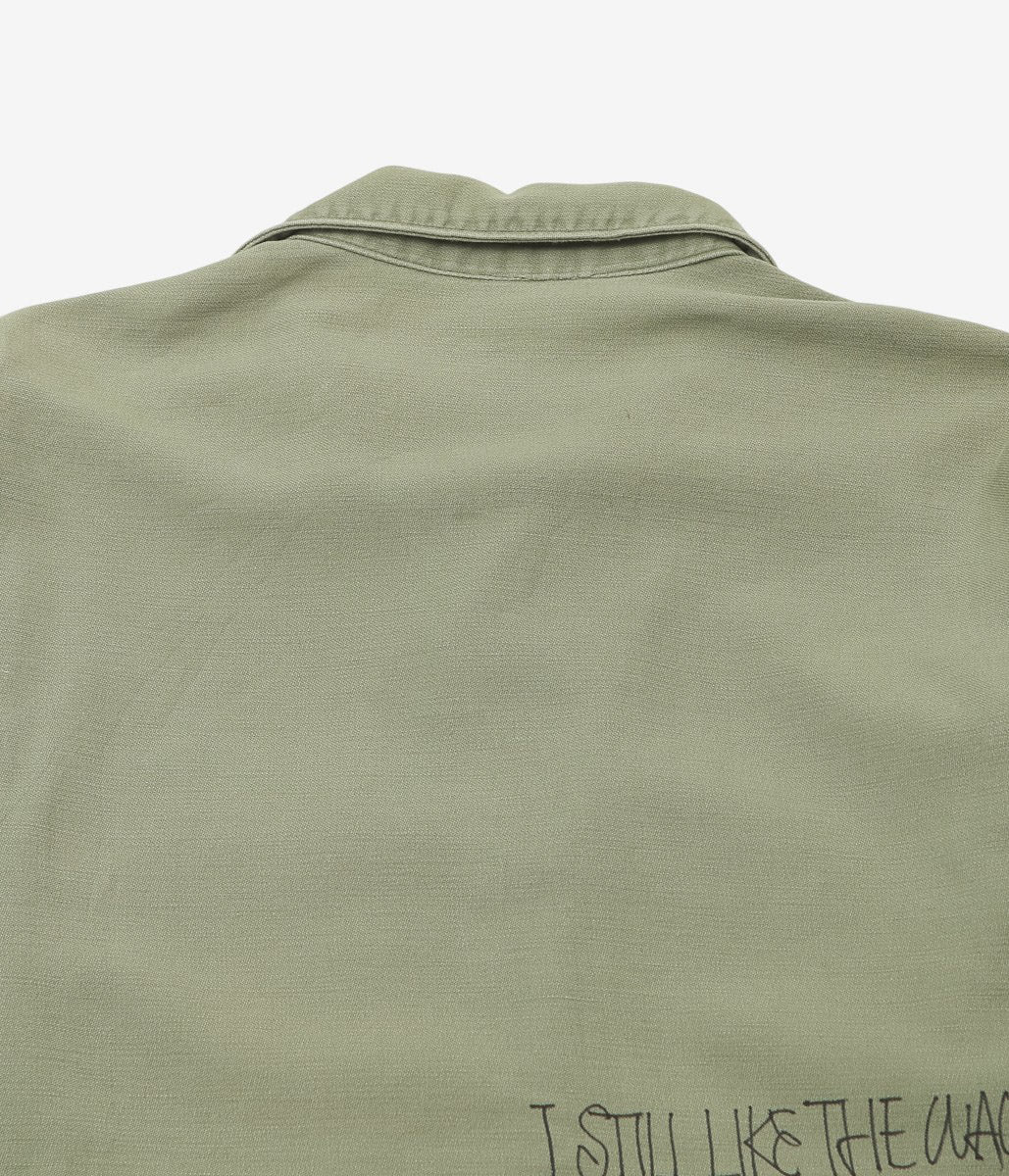 SWELL VINTAGE × MAIDENS SHOP WOMEN ''MILITARY SHIRT W/TAGGING | 1'' (GREEN)