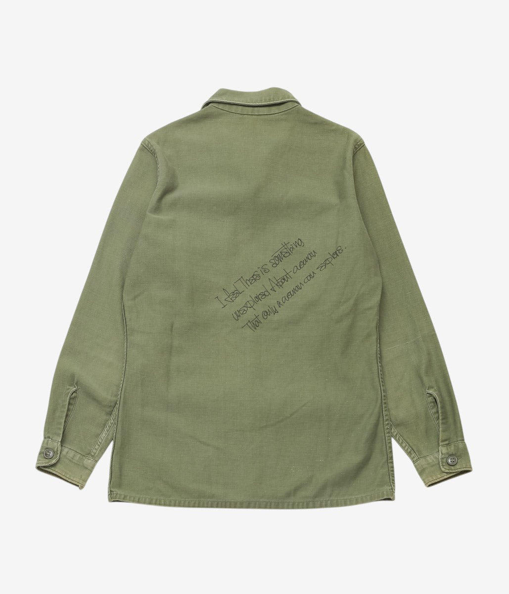 SWELL VINTAGE × MAIDENS SHOP WOMEN ''MILITARY SHIRT W/TAGGING | 2'' (GREEN)