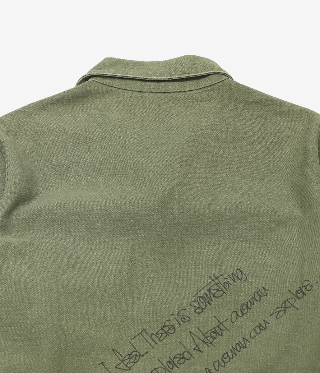 SWELL VINTAGE × MAIDENS SHOP WOMEN ''MILITARY SHIRT W/TAGGING | 2'' (GREEN)