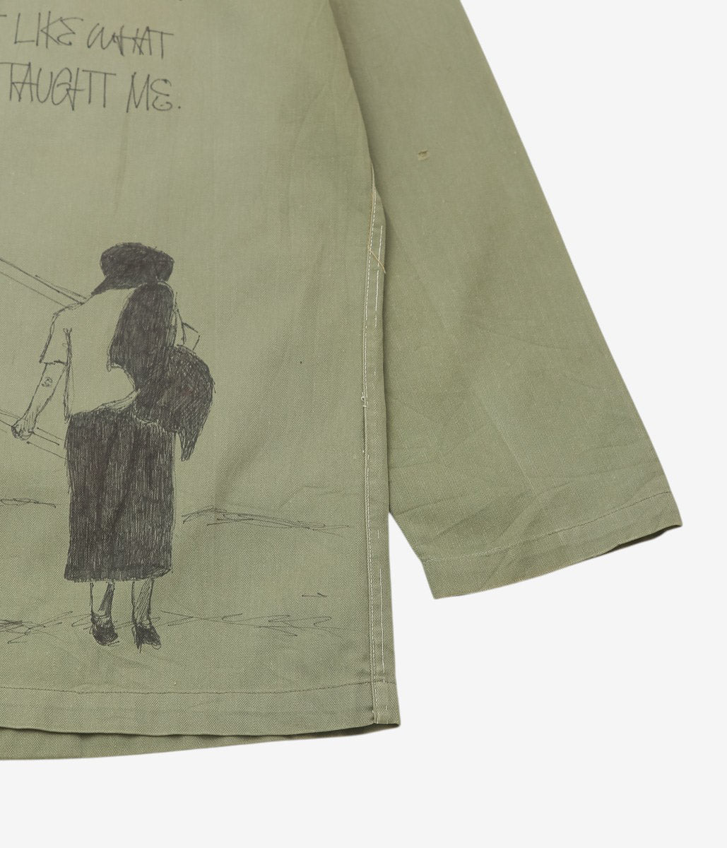 SWELL VINTAGE × MAIDENS SHOP WOMEN ''MILITARY SHIRT W/TAGGING | 3'' (GREEN)