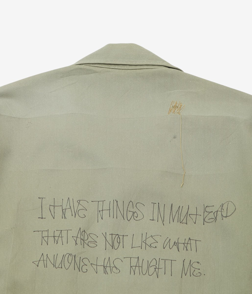SWELL VINTAGE × MAIDENS SHOP WOMEN ''MILITARY SHIRT W/TAGGING | 3'' (GREEN)