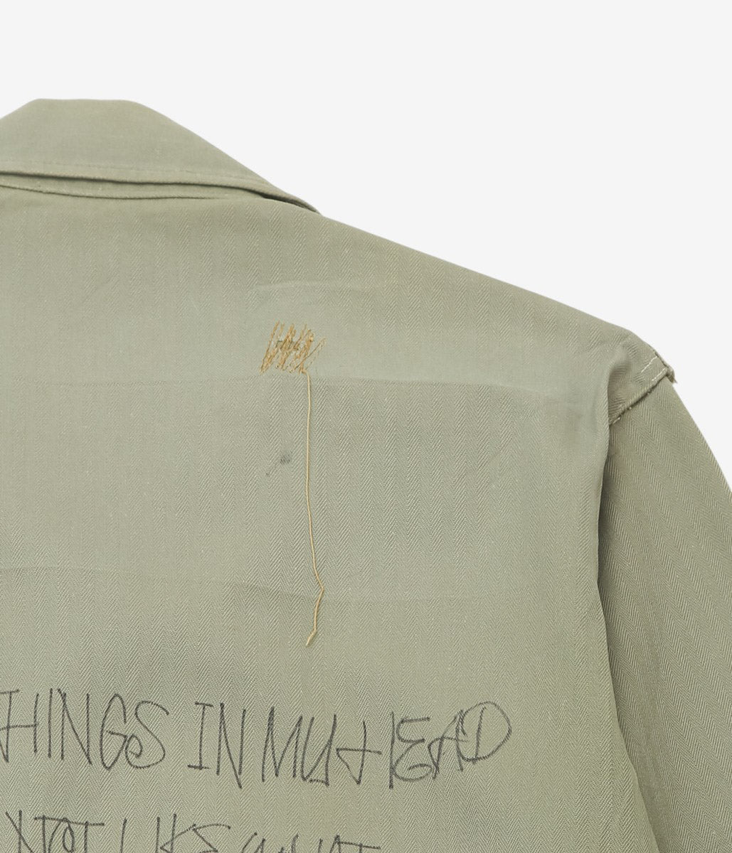 SWELL VINTAGE × MAIDENS SHOP WOMEN ''MILITARY SHIRT W/TAGGING | 3'' (GREEN)