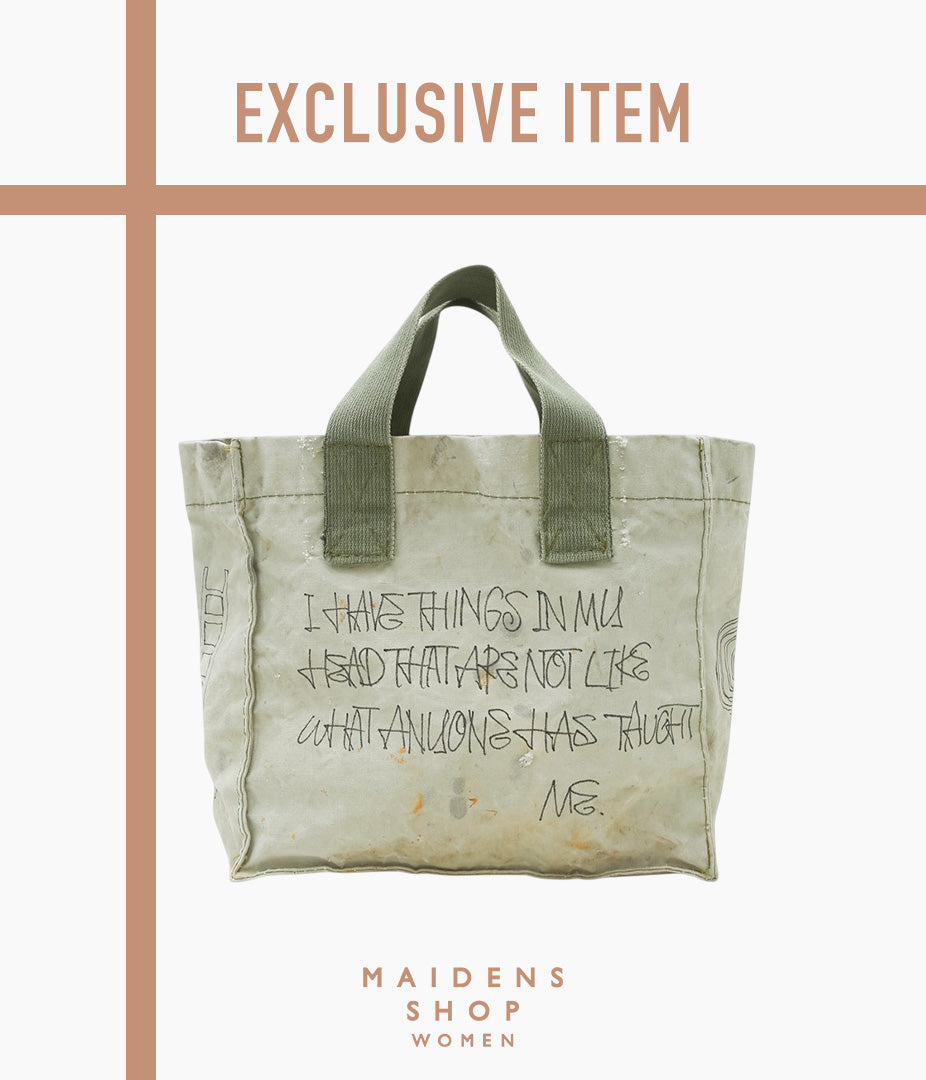 SWELL VINTAGE × MAIDENS SHOP WOMEN ''50's~ UNKNOWN TOTE BAG W/TAGGING'' (FADED OLIVE)