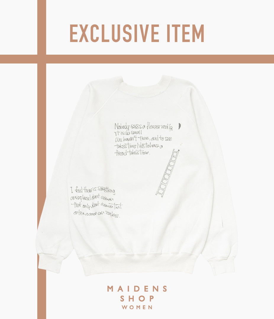 SWELL VINTAGE × MAIDENS SHOP WOMEN ''80-90's SWEAT SHIRT W/TAGGING | 1'' (WHITE)