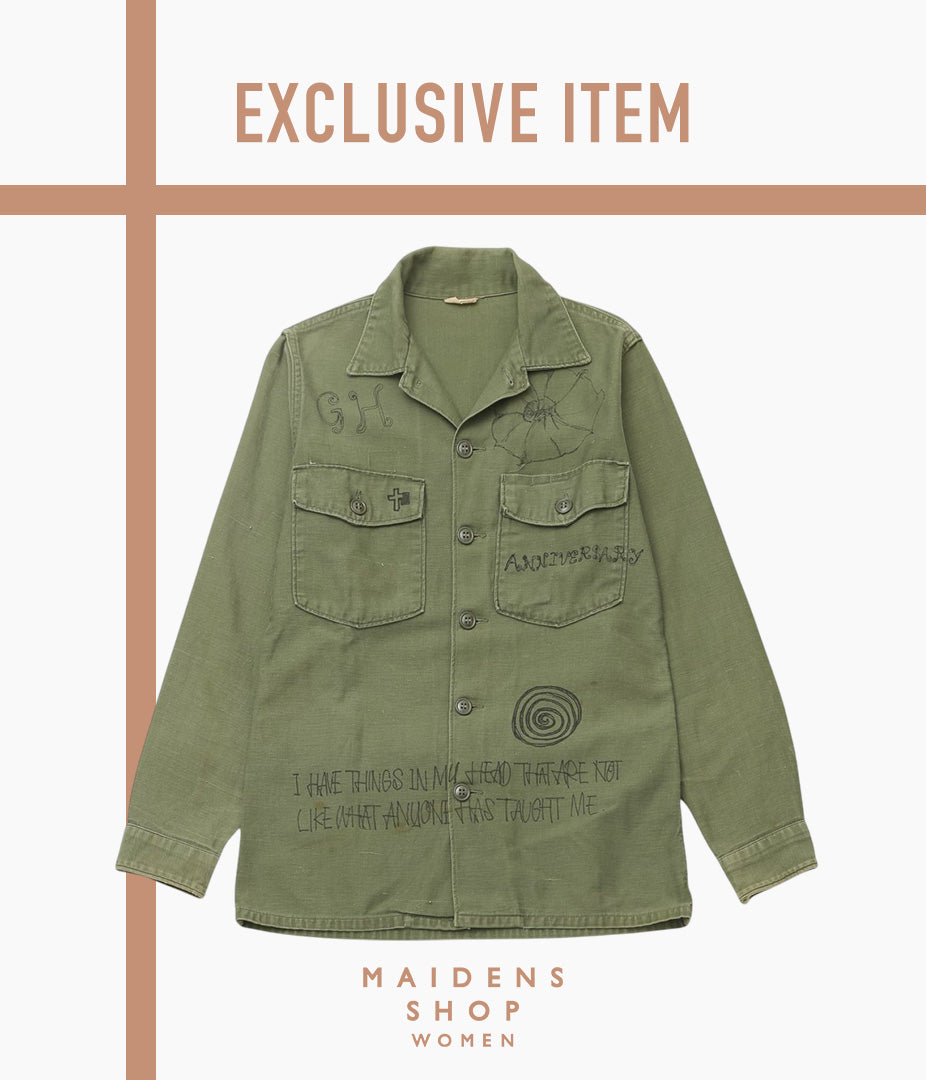 SWELL VINTAGE × MAIDENS SHOP WOMEN ''MILITARY SHIRT W/TAGGING | 2'' (GREEN)