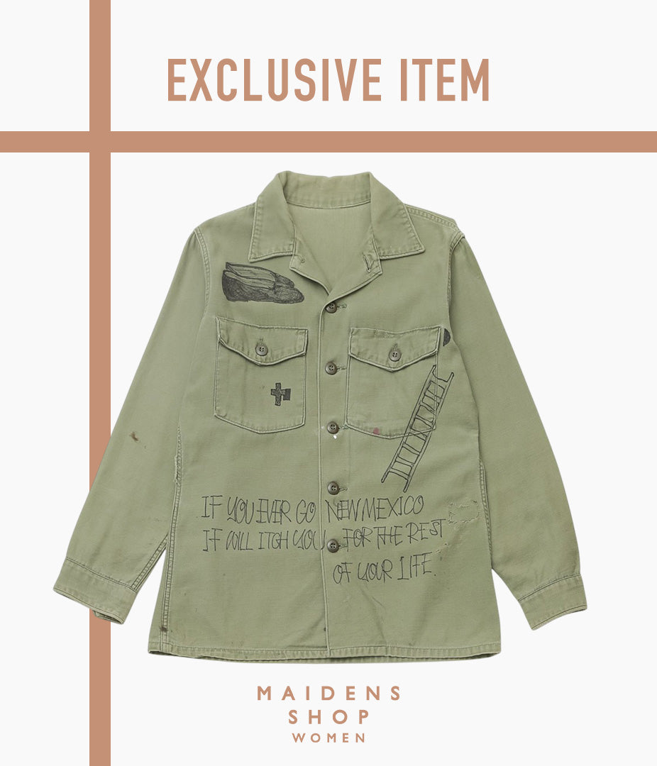 SWELL VINTAGE × MAIDENS SHOP WOMEN ''MILITARY SHIRT W/TAGGING | 1'' (GREEN)