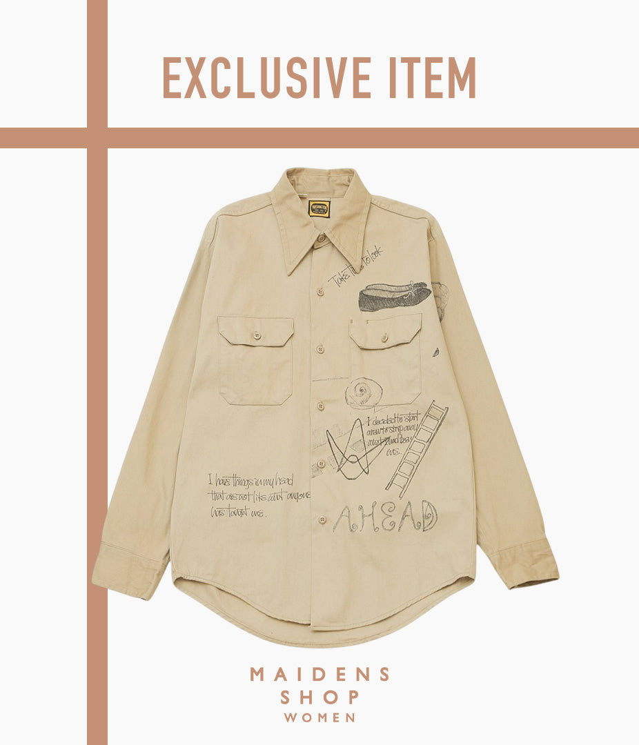 SWELL VINTAGE × MAIDENS SHOP WOMEN ''60's "WASHINGTON DC" SHIRT W/TAGGING'' (BEIGE)