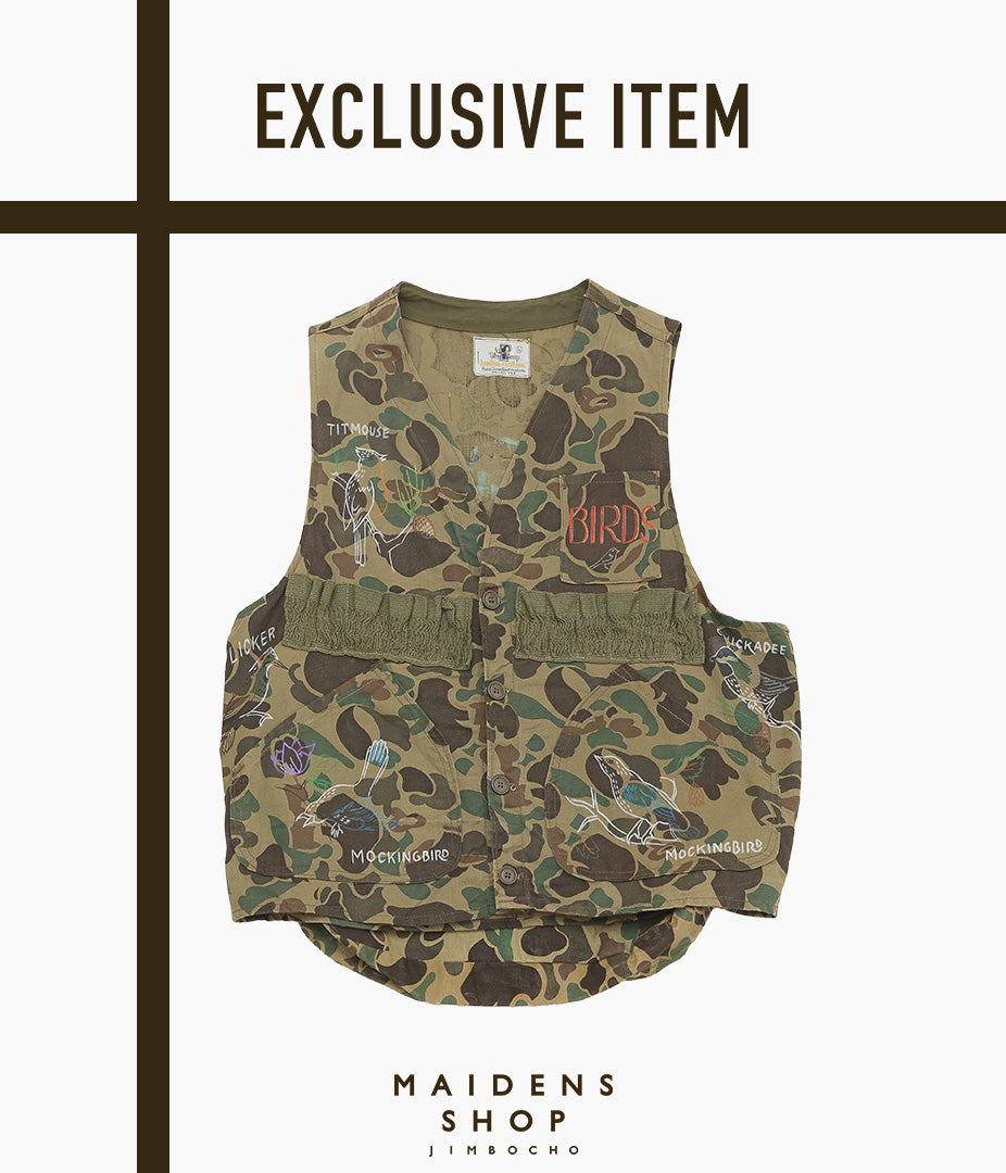 TAKURO NAKAMURA ''HANDPAINTED HUNTING VEST 11 CAMO'' (ASSO)