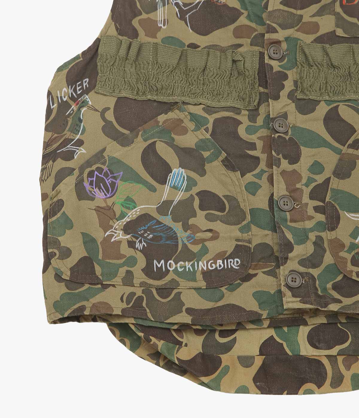 TAKURO NAKAMURA ''HANDPAINTED HUNTING VEST 11 CAMO'' (ASSO)