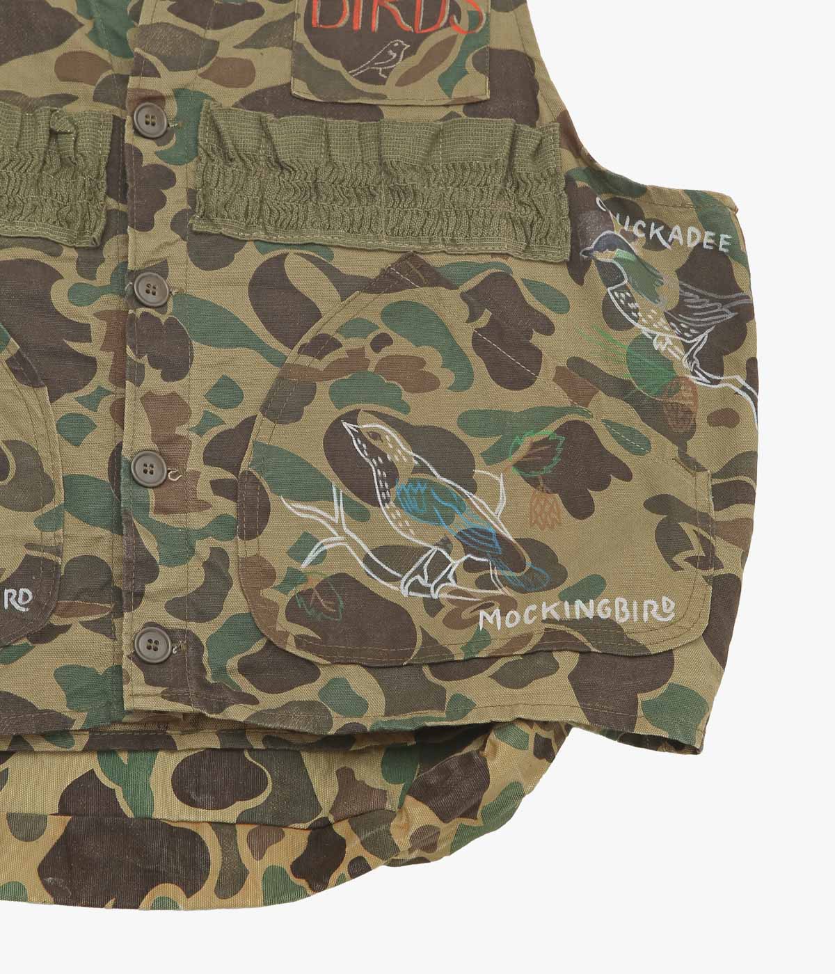 TAKURO NAKAMURA ''HANDPAINTED HUNTING VEST 11 CAMO'' (ASSO)