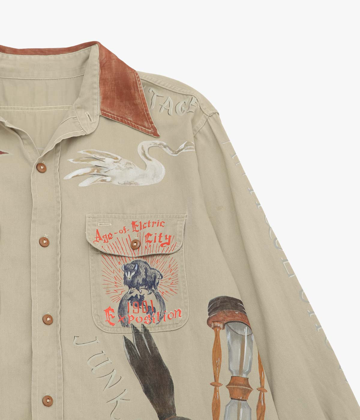 TAKURO NAKAMURA ''HANDPAINTED SHIRT ⑥ 50'S 2TONE'' (ASSO)