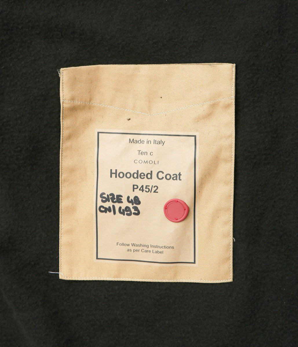 TEN C x COMOLI ''HOODED COAT'' (BLACK)