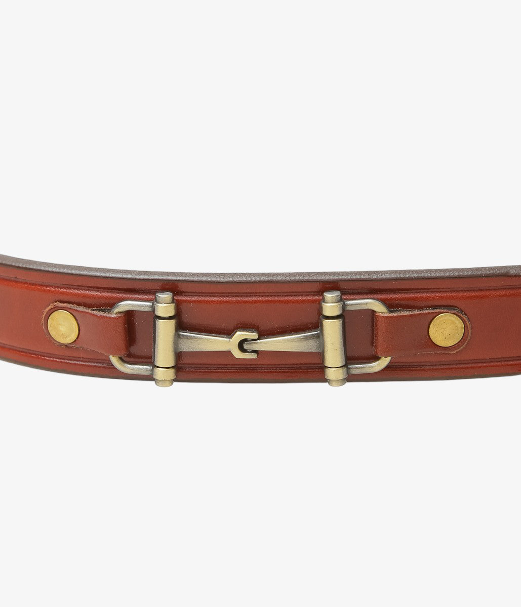 TORY LEATHER ''2196 BIT BELT'' (OAKBARK/BRASS)