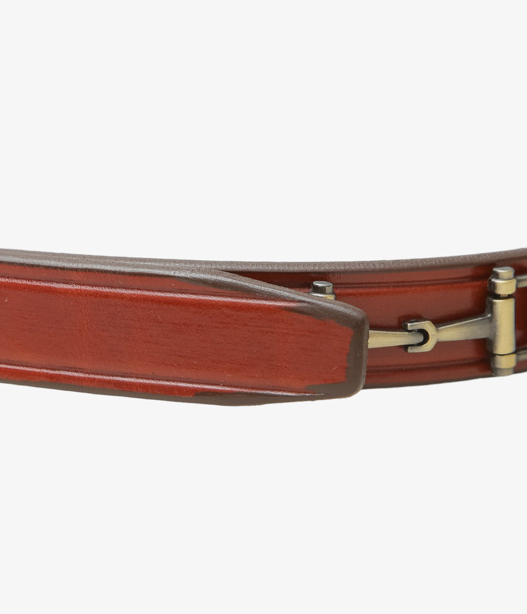 TORY LEATHER ''2196 BIT BELT'' (OAKBARK/BRASS)