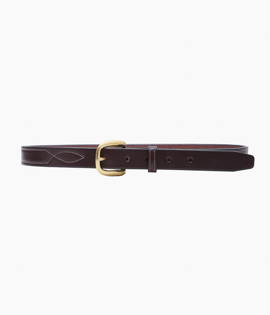 TORY LEATHER ''2332 REPEATED STITCH BELT'' (HAVANA/BRASS)