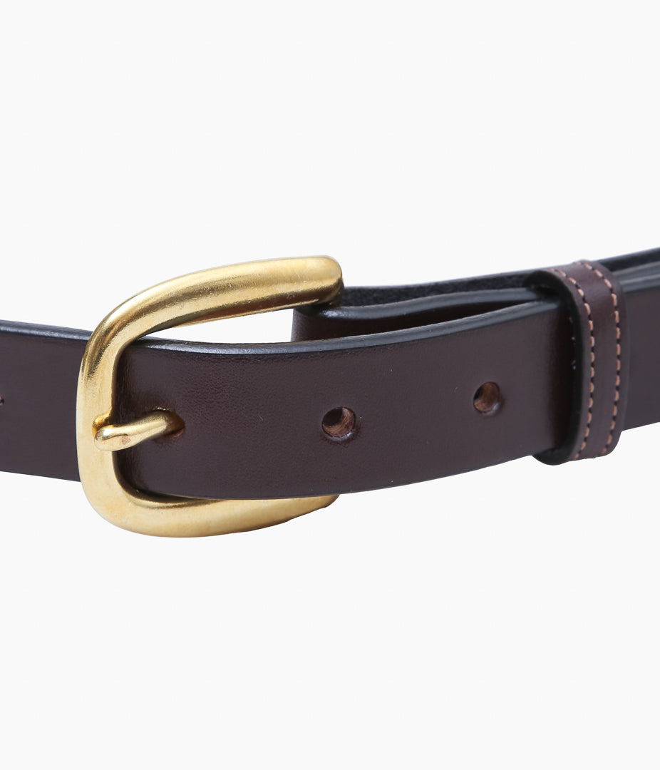 TORY LEATHER ''2332 REPEATED STITCH BELT'' (HAVANA/BRASS) – THE