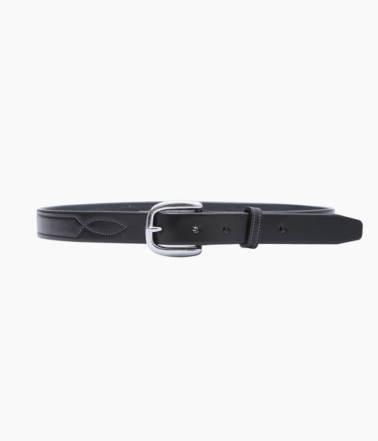 TORY LEATHER ''2333 REPEATED STITCH BELT'' (BLACK/NICKEL)