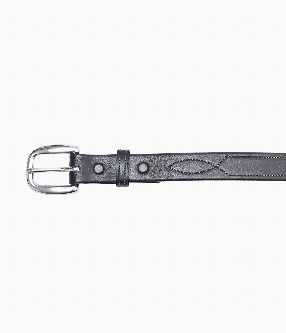 TORY LEATHER ''2333 REPEATED STITCH BELT'' (BLACK/NICKEL