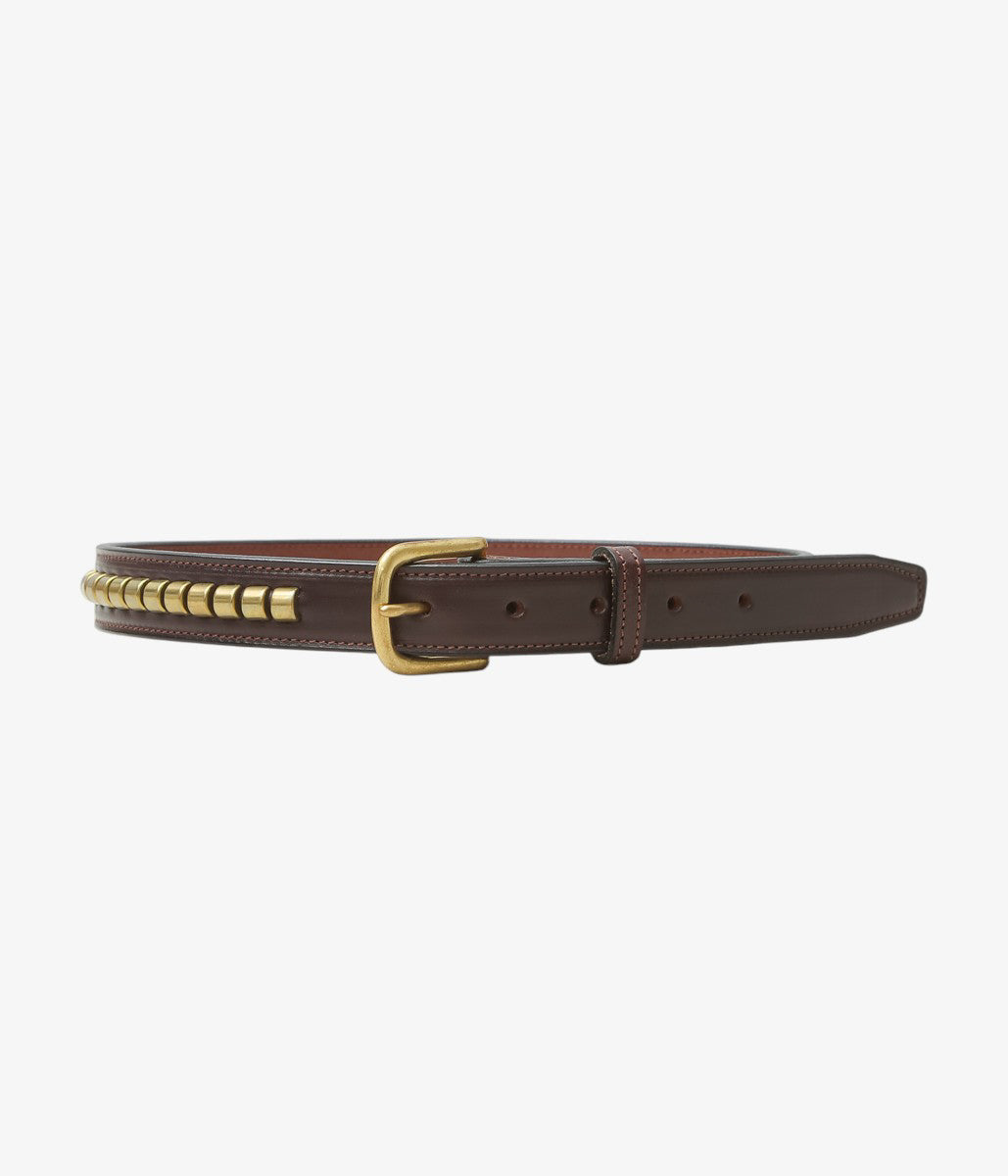 TORY LEATHER ''2379 CLINCHER BELT'' (HAVANA/BRASS)
