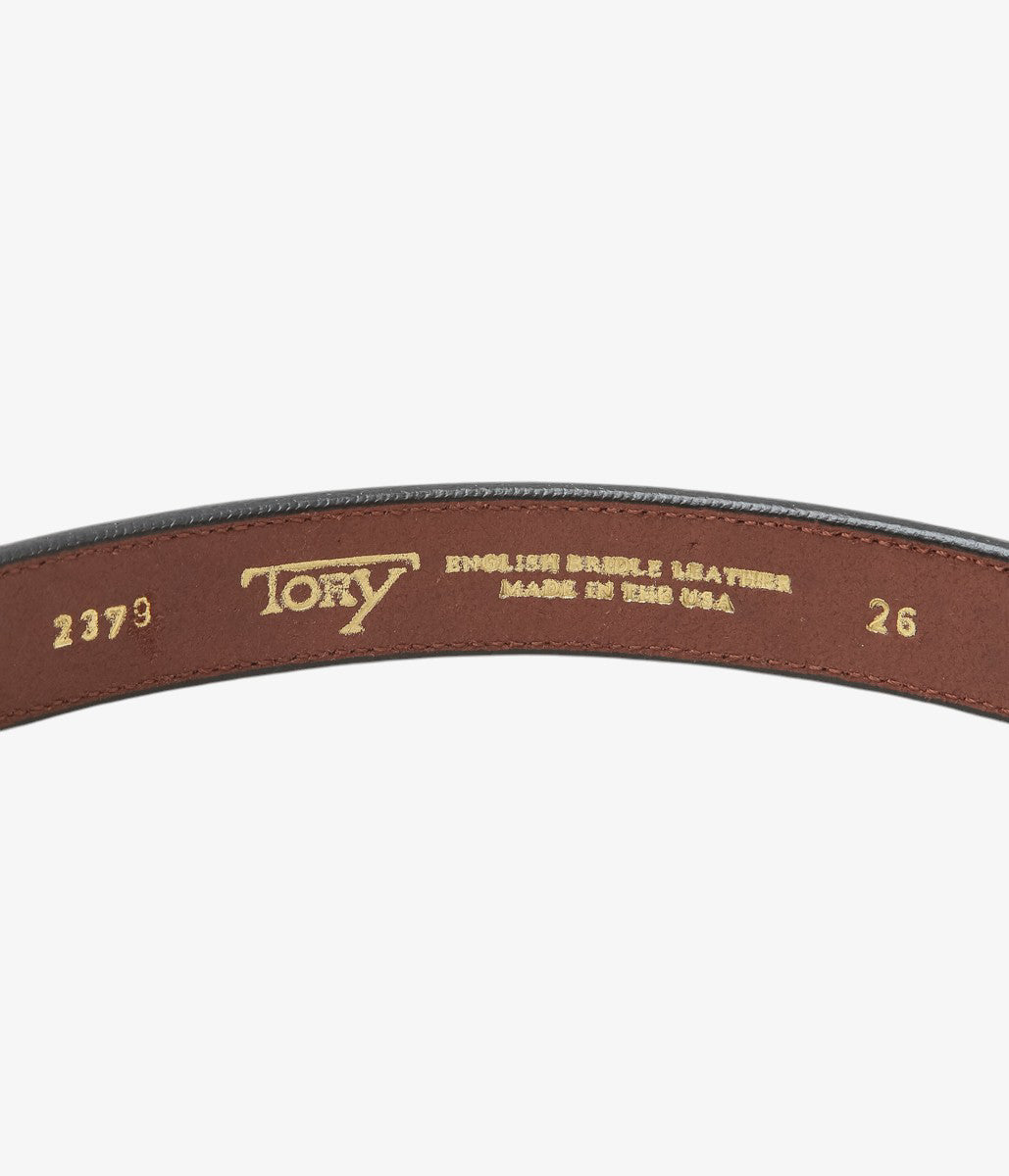 TORY LEATHER ''2379 CLINCHER BELT'' (HAVANA/BRASS)