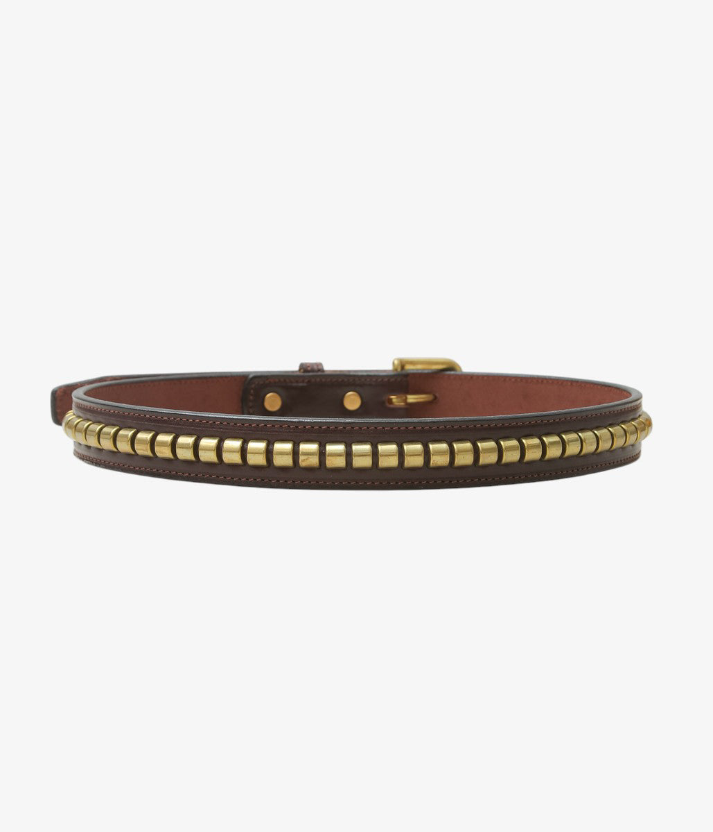TORY LEATHER ''2379 CLINCHER BELT'' (HAVANA/BRASS)