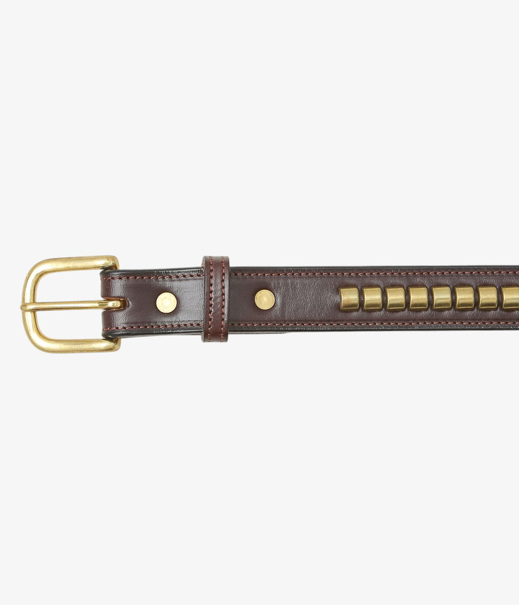 TORY LEATHER ''2379 CLINCHER BELT'' (HAVANA/BRASS)