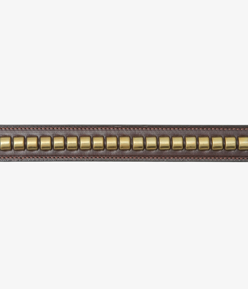 TORY LEATHER ''2379 CLINCHER BELT'' (HAVANA/BRASS)