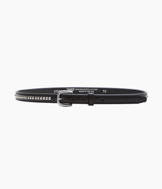 TORY LEATHER ''2552 3/4 INCH CLINCHER BELT'' (BLACK/NICKEL)