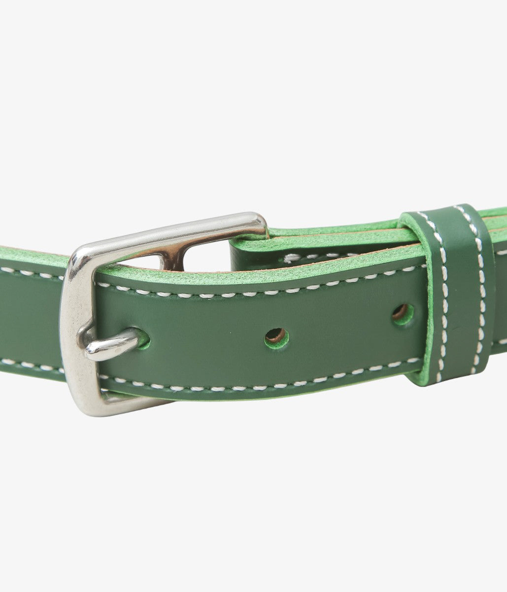 TORY LEATHER ''3126 STIRRUP LEATHER BUCKLE BELT'' (KELLY GREEN)
