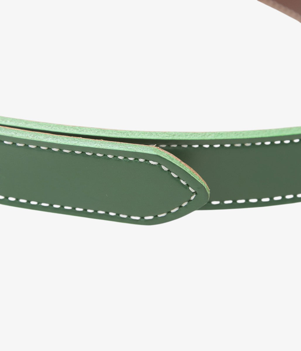 TORY LEATHER ''3126 STIRRUP LEATHER BUCKLE BELT'' (KELLY GREEN)