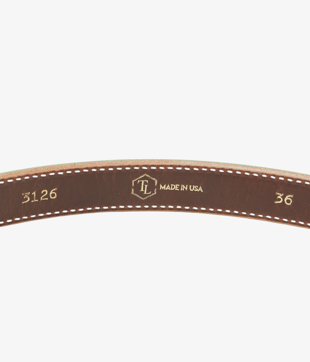 TORY LEATHER ''3126 STIRRUP LEATHER BUCKLE BELT'' (KELLY GREEN)