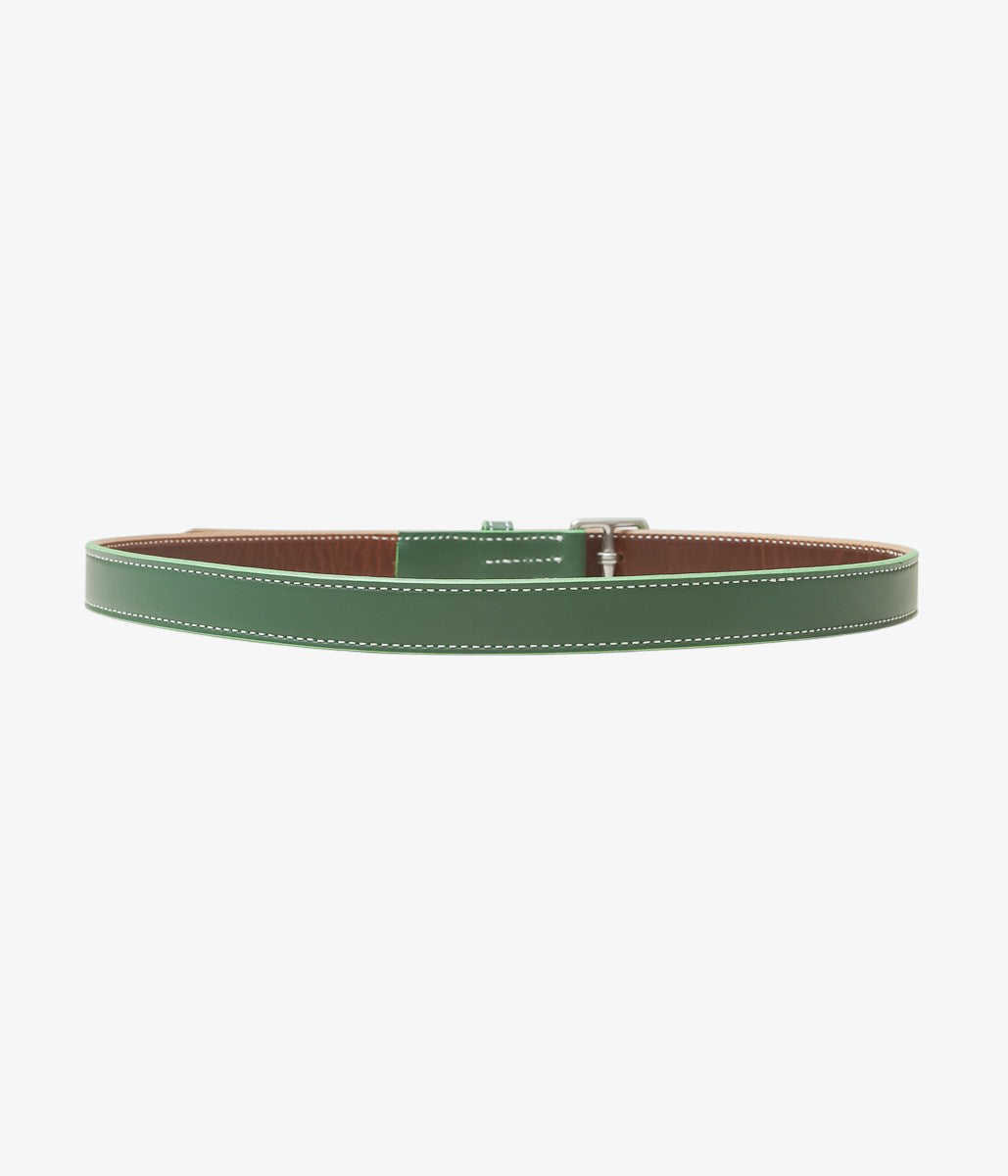 TORY LEATHER ''3126 STIRRUP LEATHER BUCKLE BELT'' (KELLY GREEN)