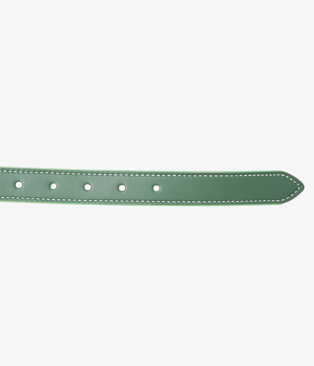 TORY LEATHER ''3126 STIRRUP LEATHER BUCKLE BELT'' (KELLY GREEN)