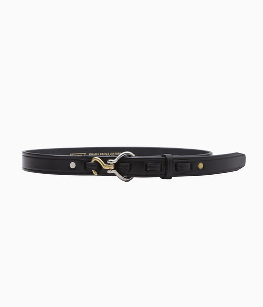 TORY LEATHER ''3150 2 TONE MINI HOOF PICK BELT ''(BLACK)