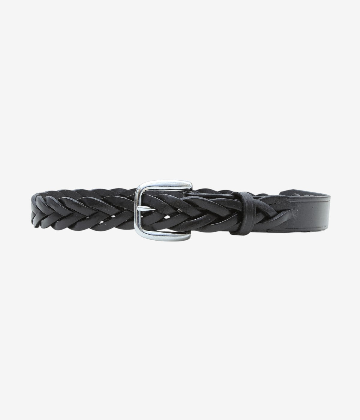 TORY LEATHER ''3181 1-1/4 LONG TIP BRAITED BELT'' (BLACK/NICKEL)