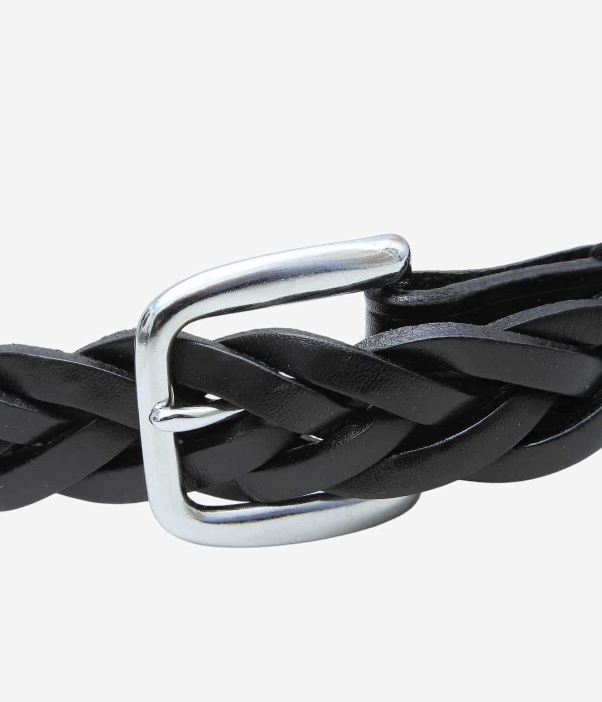 TORY LEATHER ''3181 1-1/4 LONG TIP BRAITED BELT'' (BLACK/NICKEL)