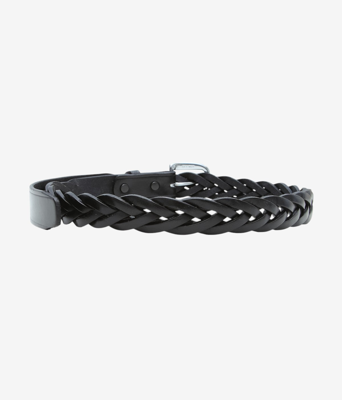 TORY LEATHER ''3181 1-1/4 LONG TIP BRAITED BELT'' (BLACK/NICKEL)