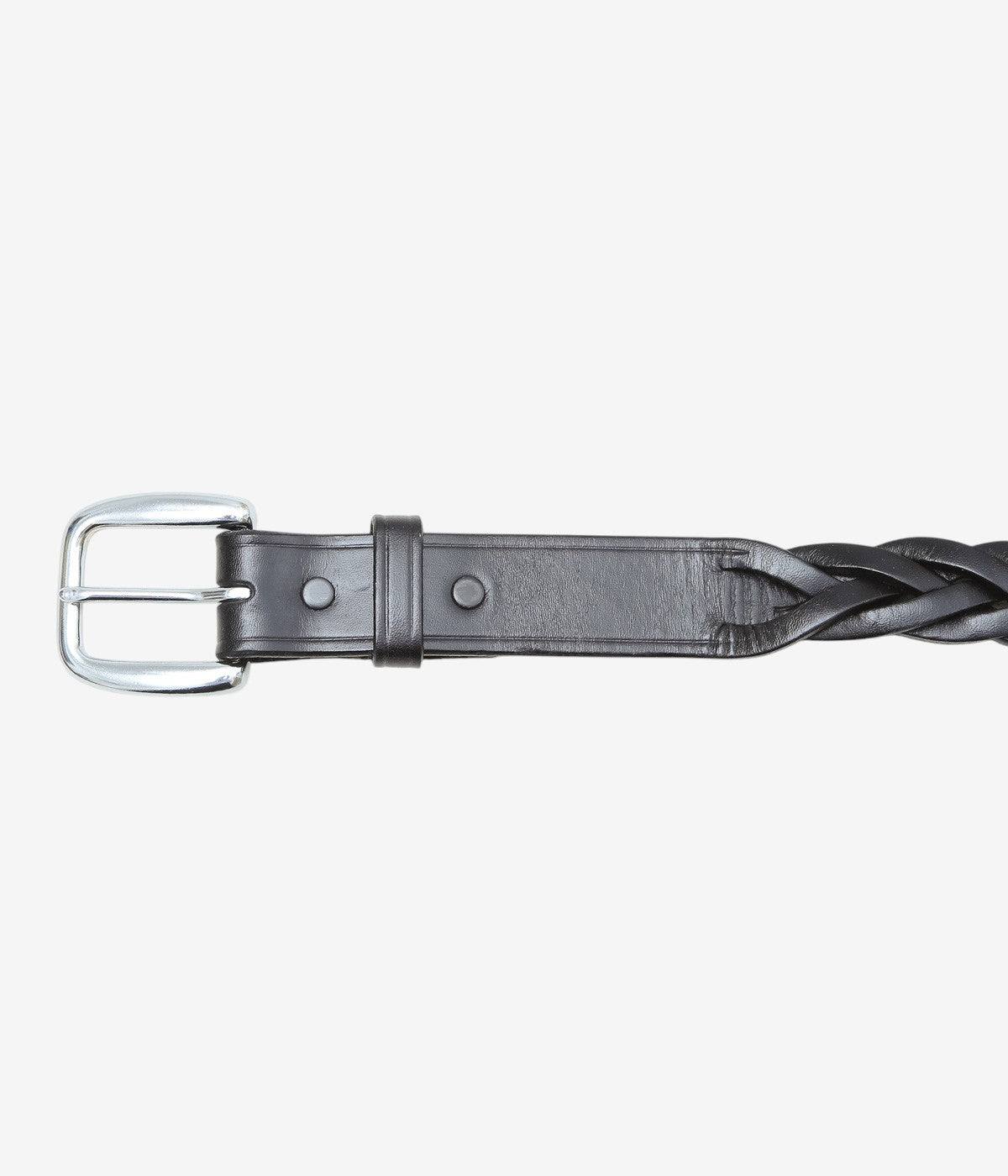 TORY LEATHER ''3181 1-1/4 LONG TIP BRAITED BELT'' (BLACK/NICKEL)