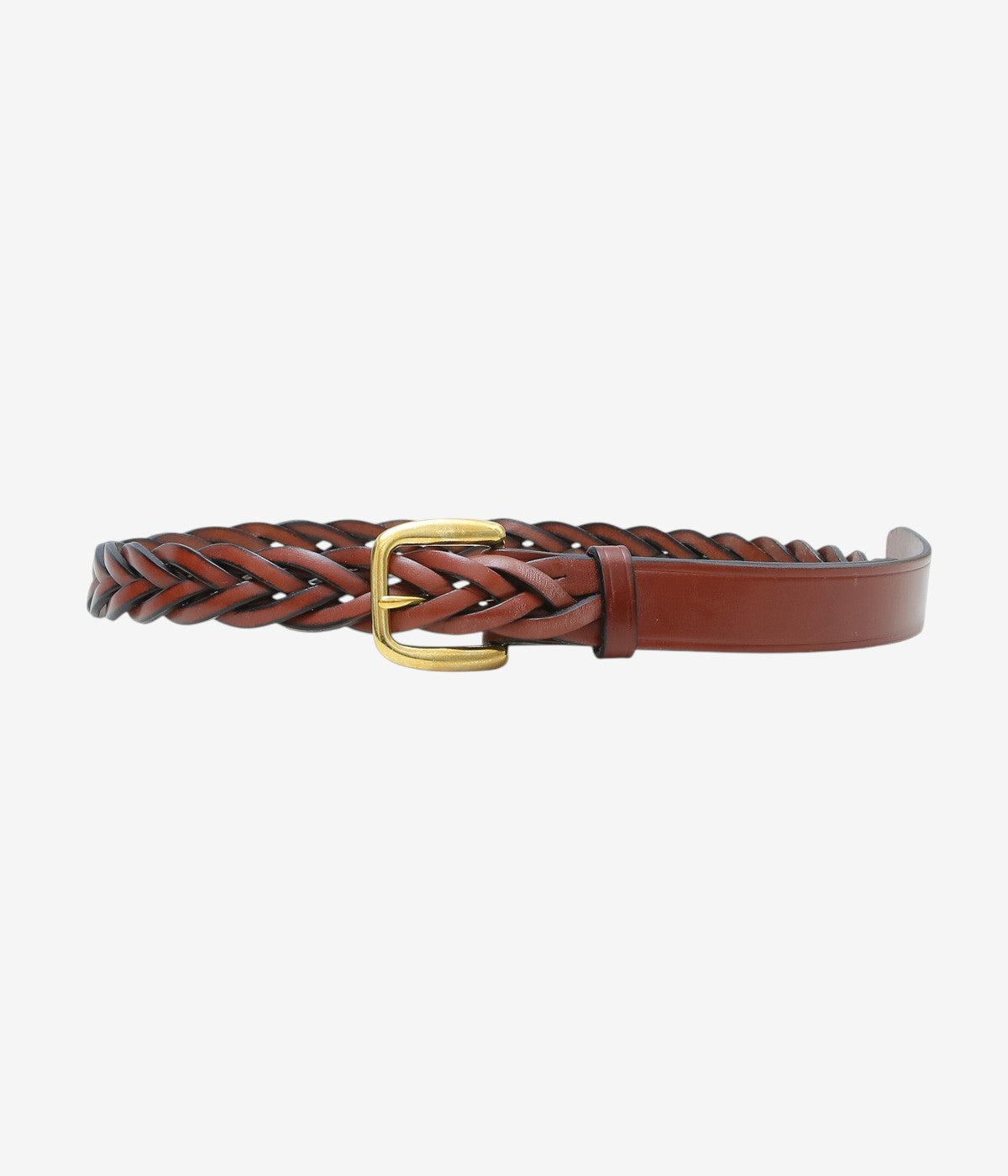 TORY LEATHER '3182 1-1/4 LONG TIP BRAIDED BELT' (OAKBARK/BRASS)