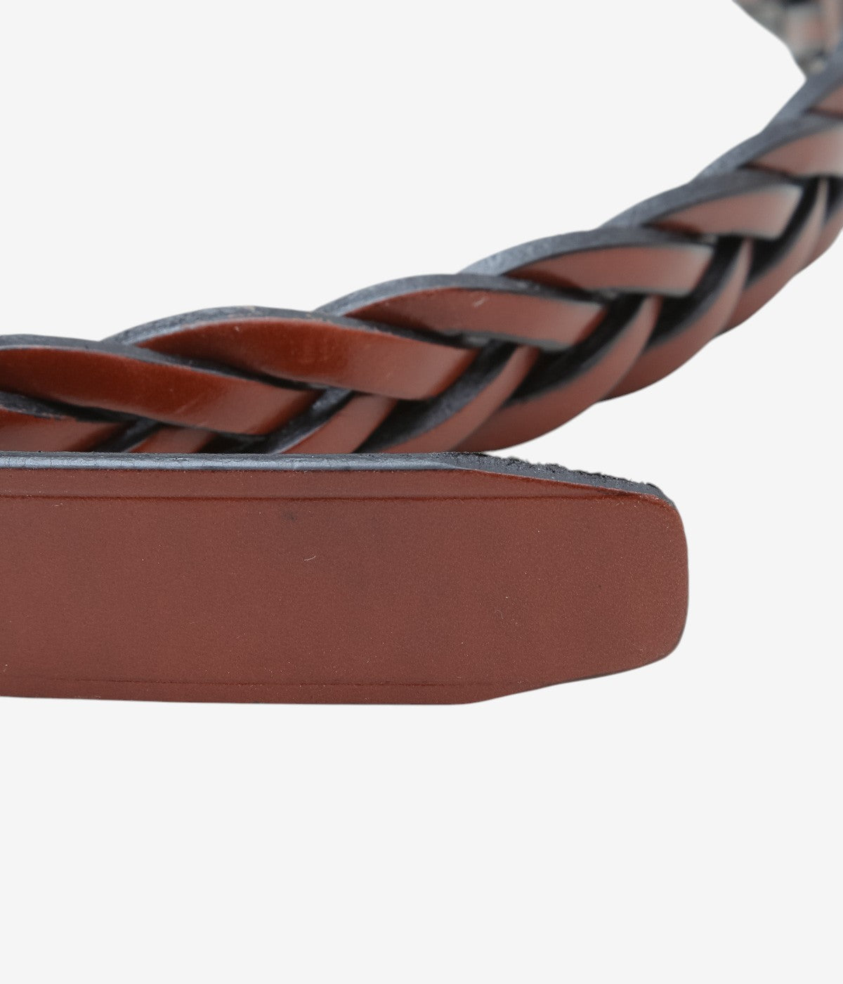 TORY LEATHER '3182 1-1/4 LONG TIP BRAIDED BELT' (OAKBARK/BRASS)