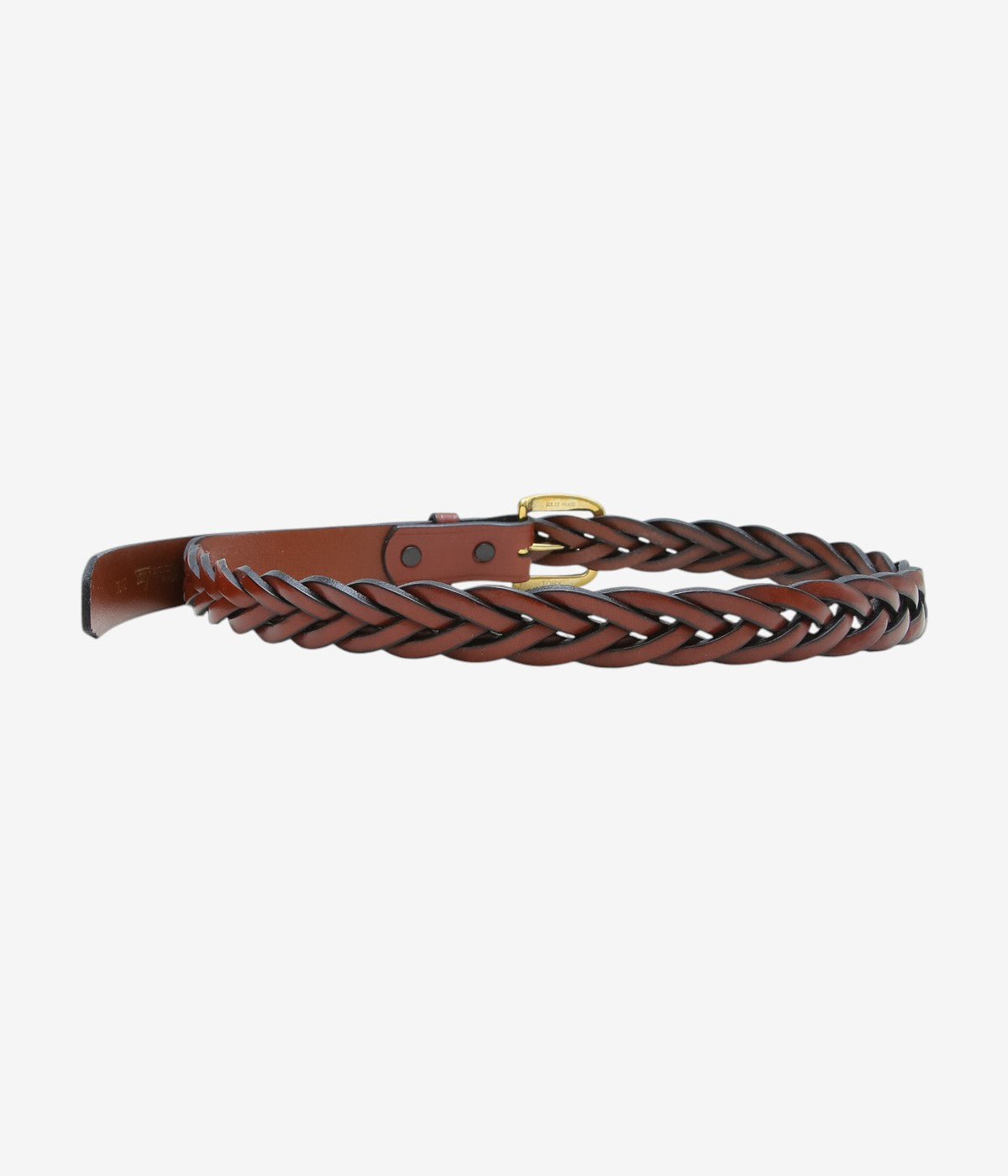 TORY LEATHER '3182 1-1/4 LONG TIP BRAIDED BELT' (OAKBARK/BRASS)