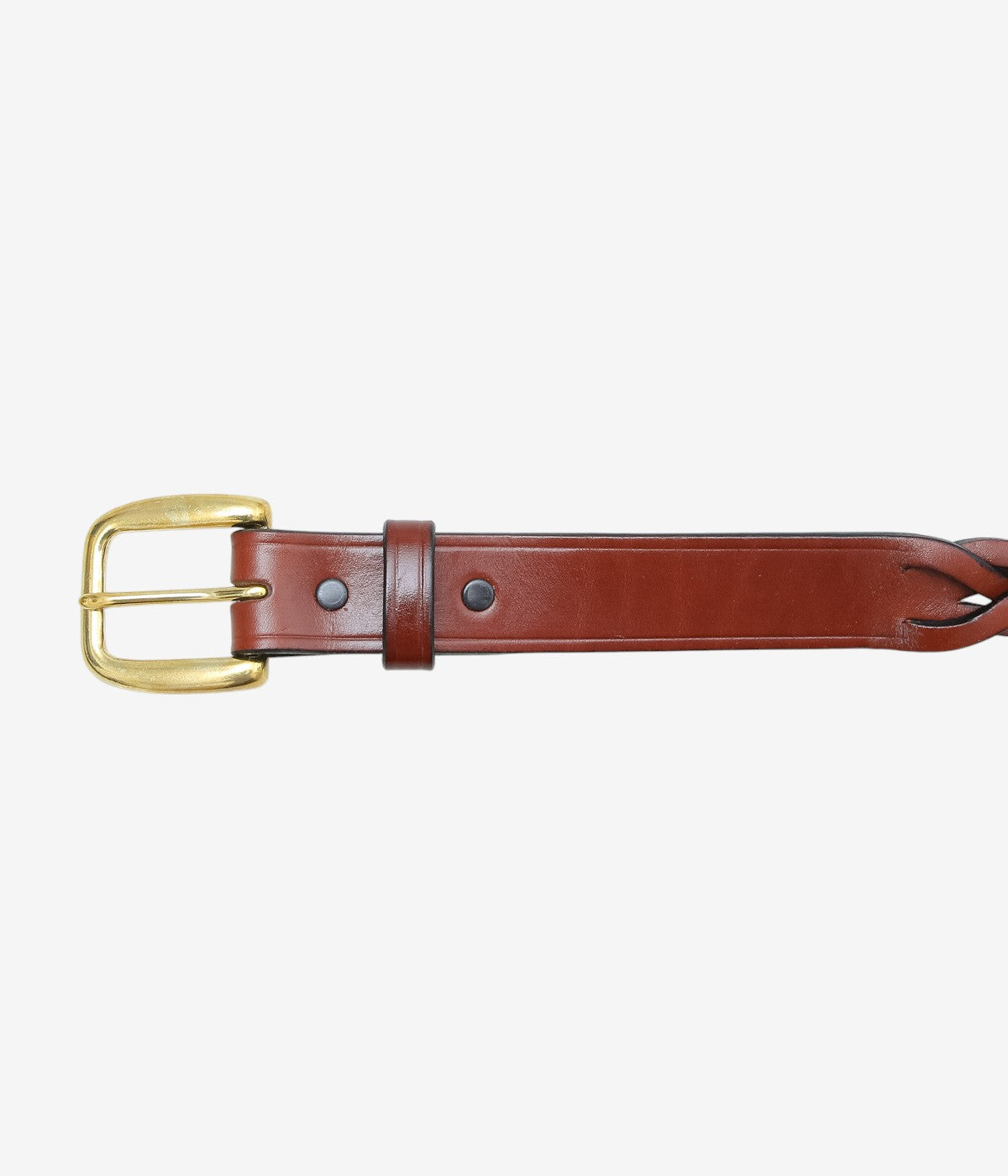 TORY LEATHER '3182 1-1/4 LONG TIP BRAIDED BELT' (OAKBARK/BRASS)