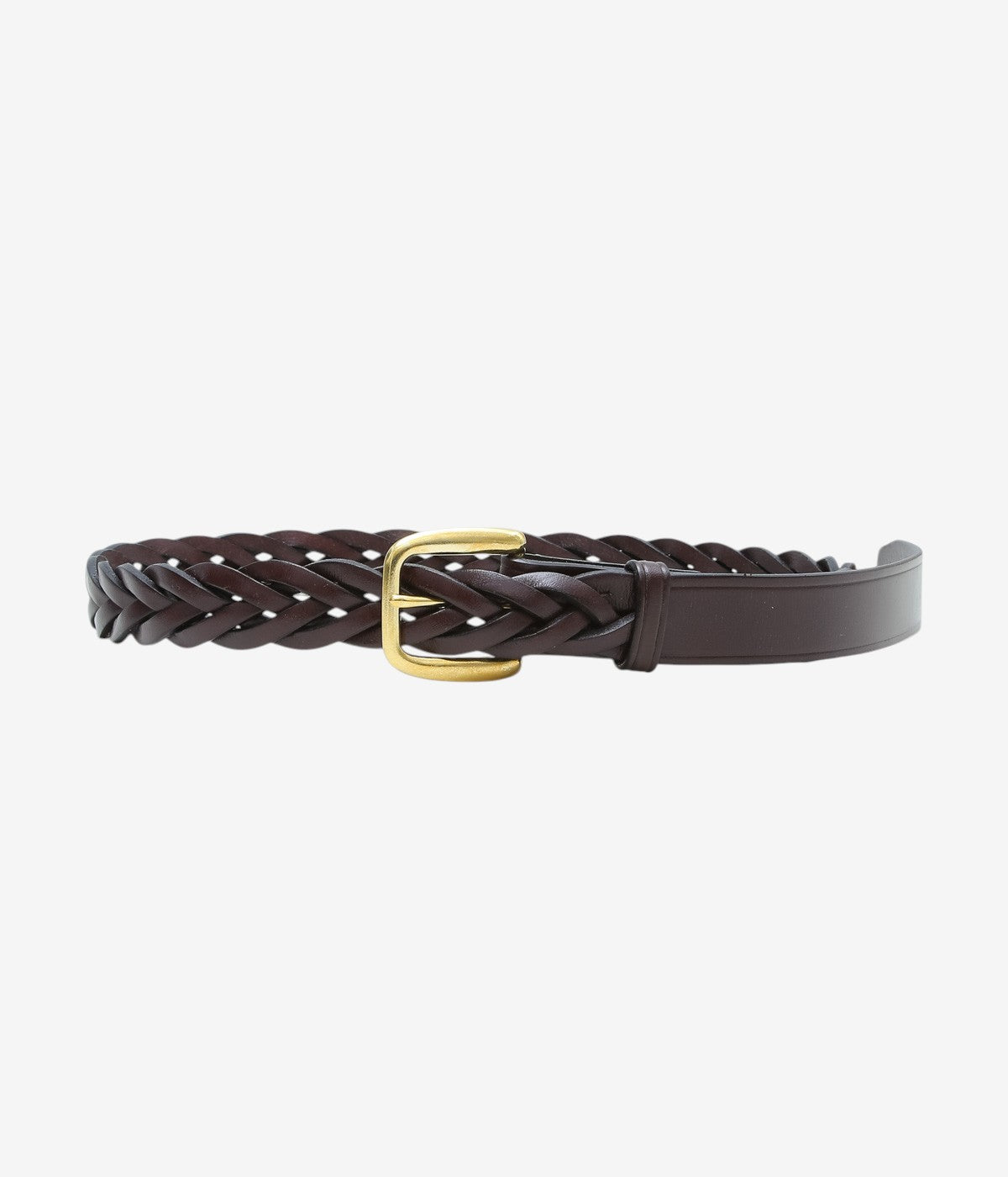 TORY LEATHER '3191 1-1/4 LONG TIP BRAIDED BELT' (HAVANA/BRASS)