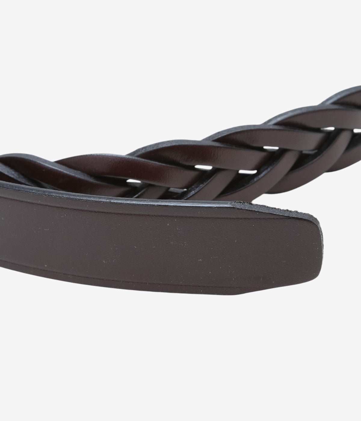 TORY LEATHER '3191 1-1/4 LONG TIP BRAIDED BELT' (HAVANA/BRASS)