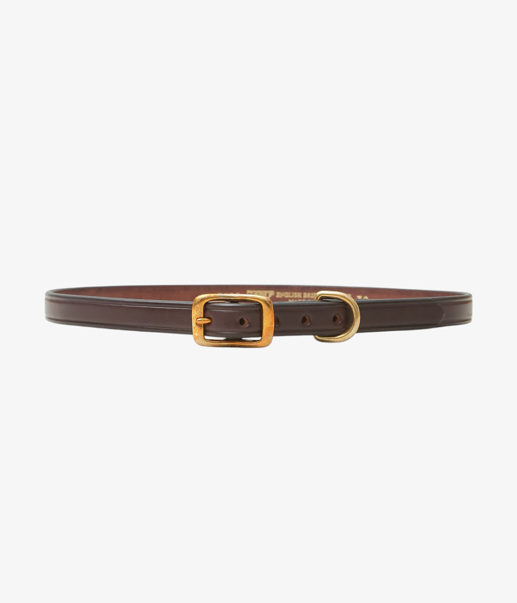 TORY LEATHER ''3208 3/4 WIDE PLAIN CREASED BELT'' (HAVANA/BRASS)