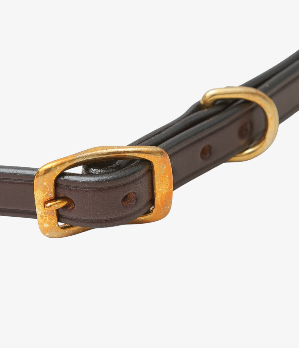 TORY LEATHER ''3208 3/4 WIDE PLAIN CREASED BELT'' (HAVANA/BRASS)